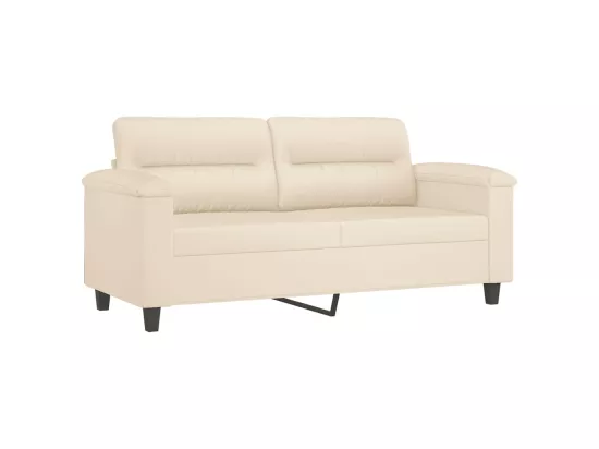 Canapé à 2 places Beige 140 cm Tissu microfibre