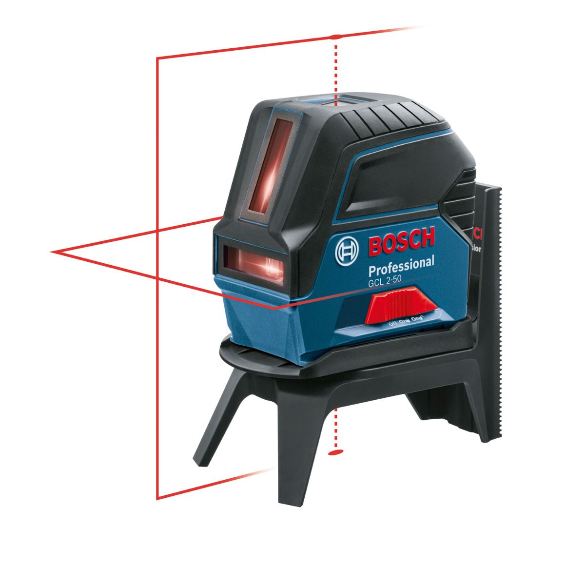 Bosch Professional GCL 2-50 Punt- en kruislijnlaser rood   LR 6 laserontvanger in koffer - 0601066F01