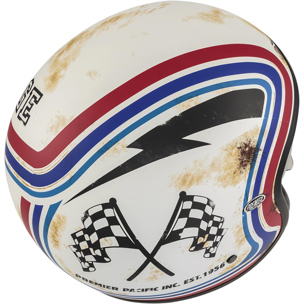 premier - Casque Vintage BTR Blanc / Rouge / Bleu / Mat