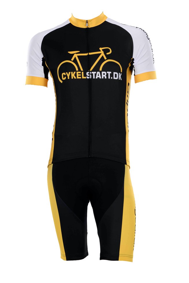 Cykelstart.dk jersey sort/gul