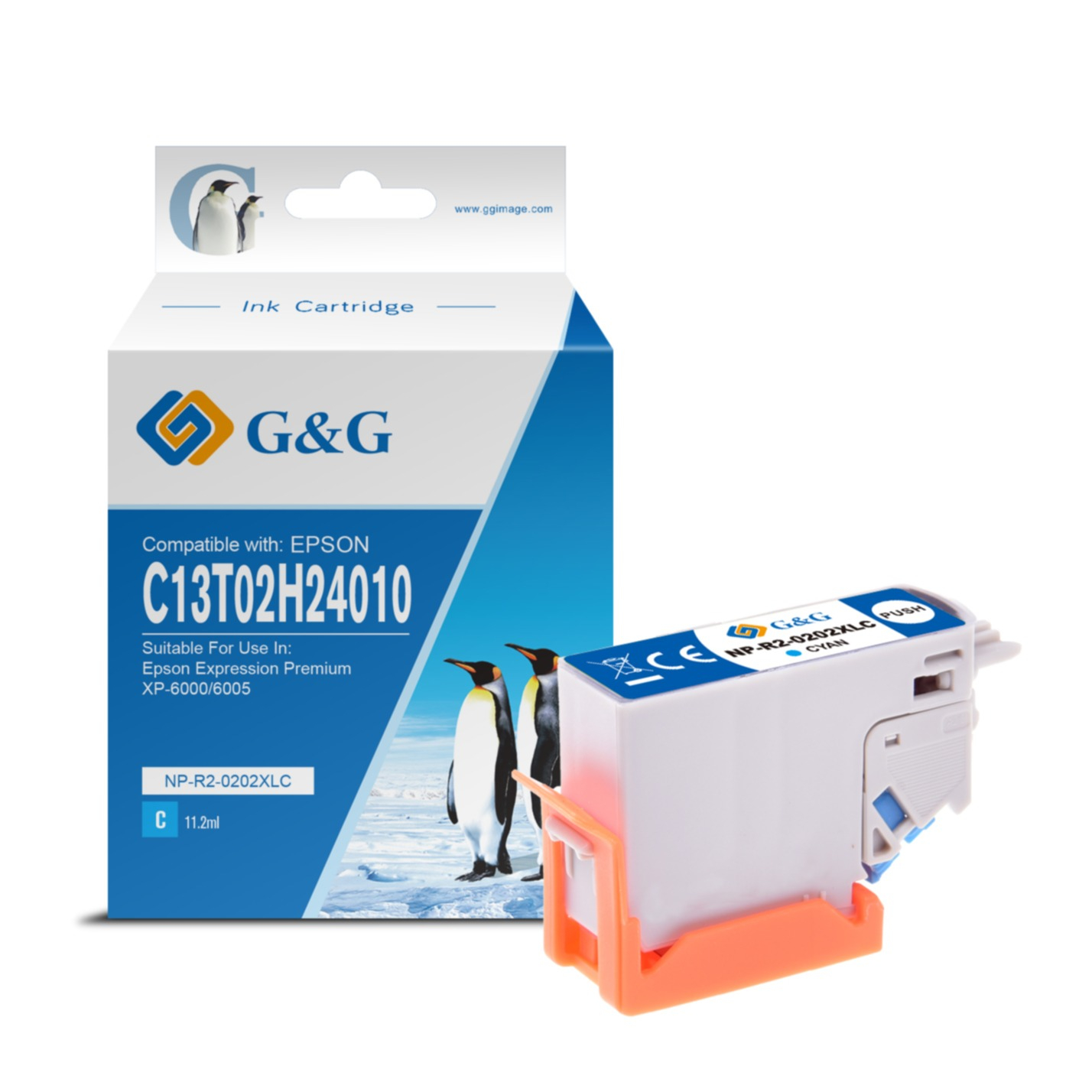 Ersetzt Epson 202XL C Druckerpatrone Printer Tintenpatrone (650 Seiten / 11.2ml) - Blau