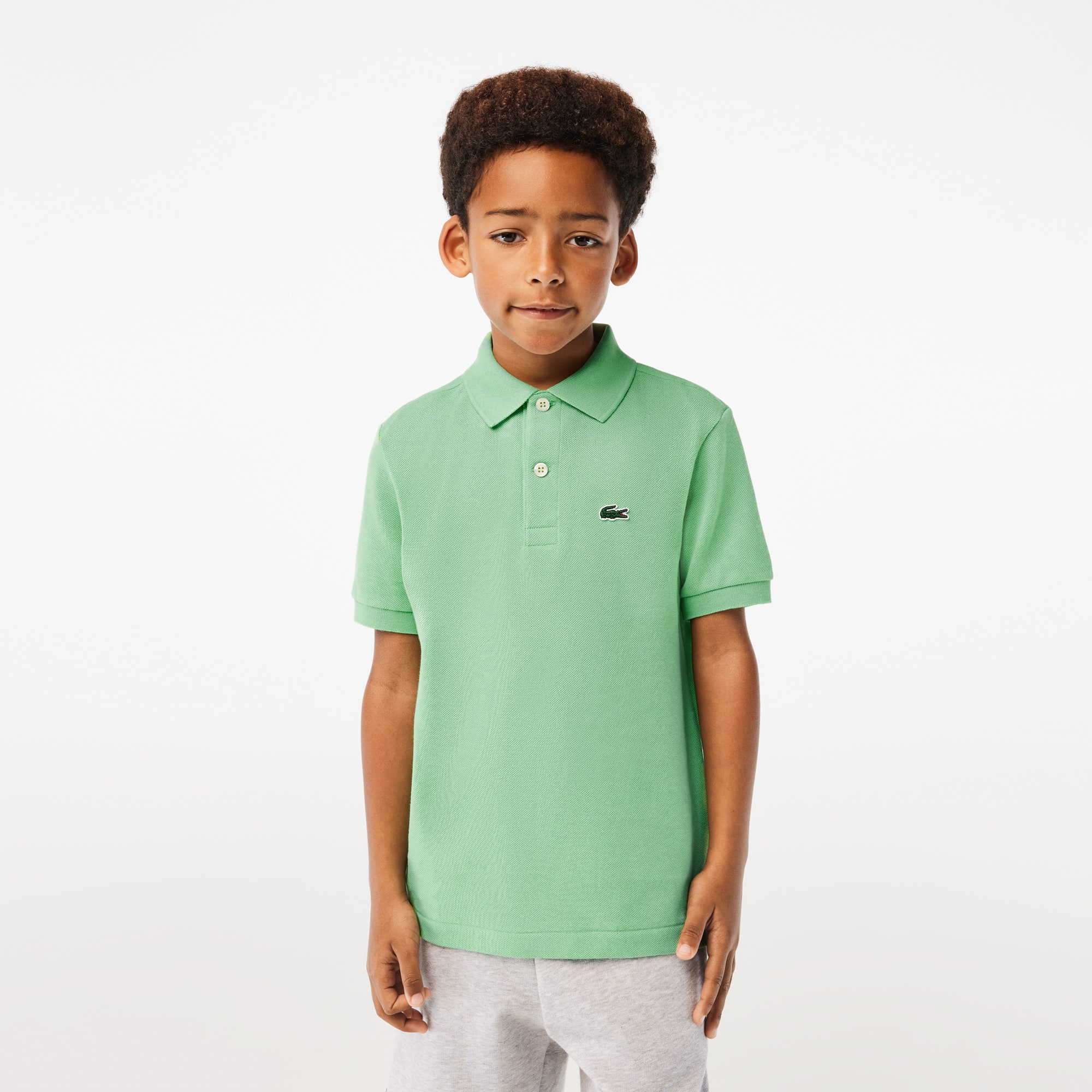 Polo enfant Lacoste regular fit en petit piqué uni Polos - Vert - Lacoste - Enfant