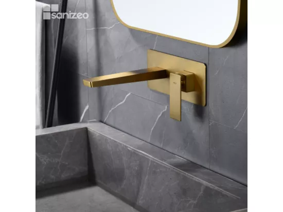 Robinet Mitigeur de Lavabo anti-calcaire encastré Or Brossé IMEX PISA GLP048/OC