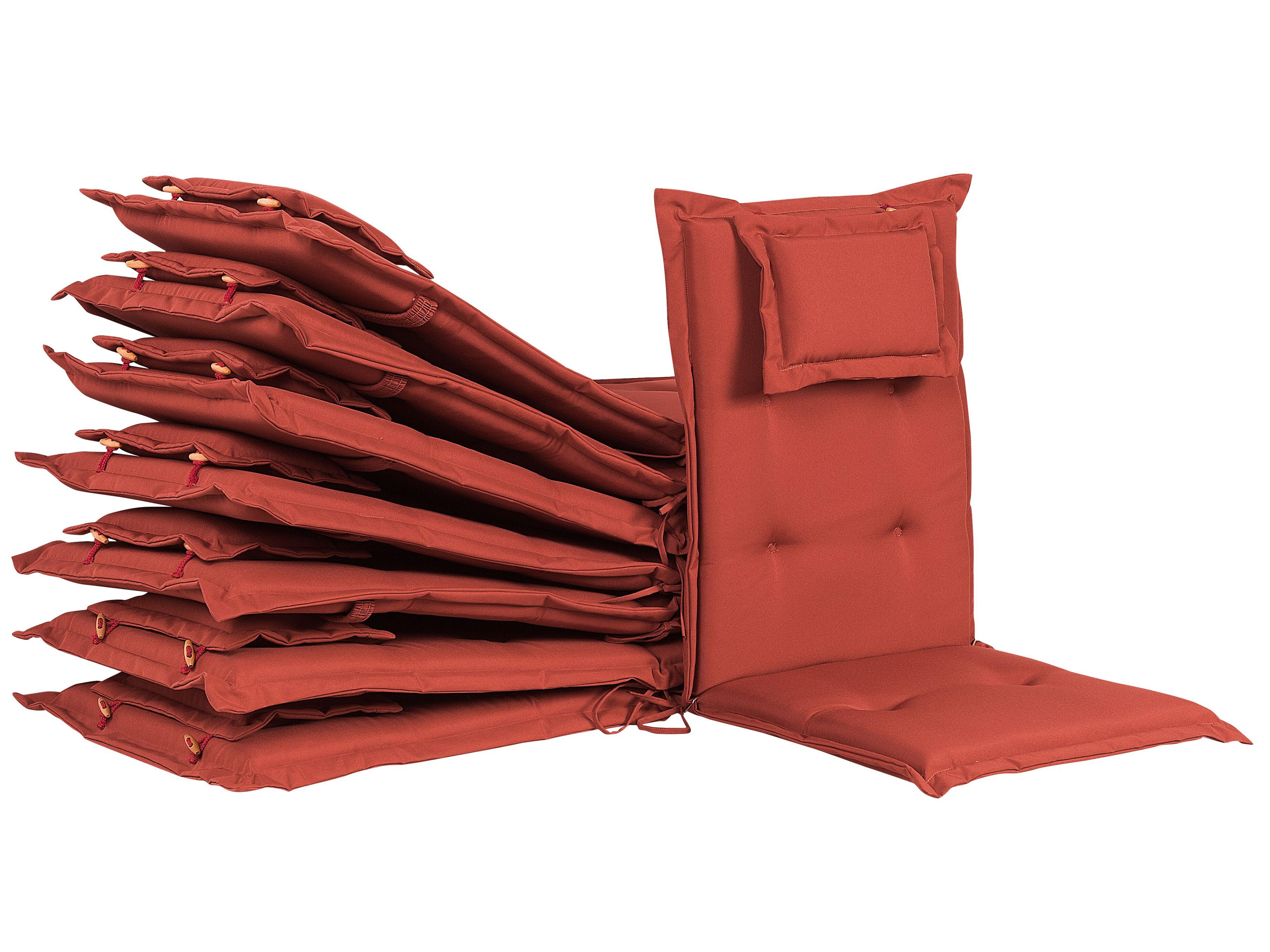 Set van 8 rug/zitkussens MAUI 40 x 54 cm Donkerrood