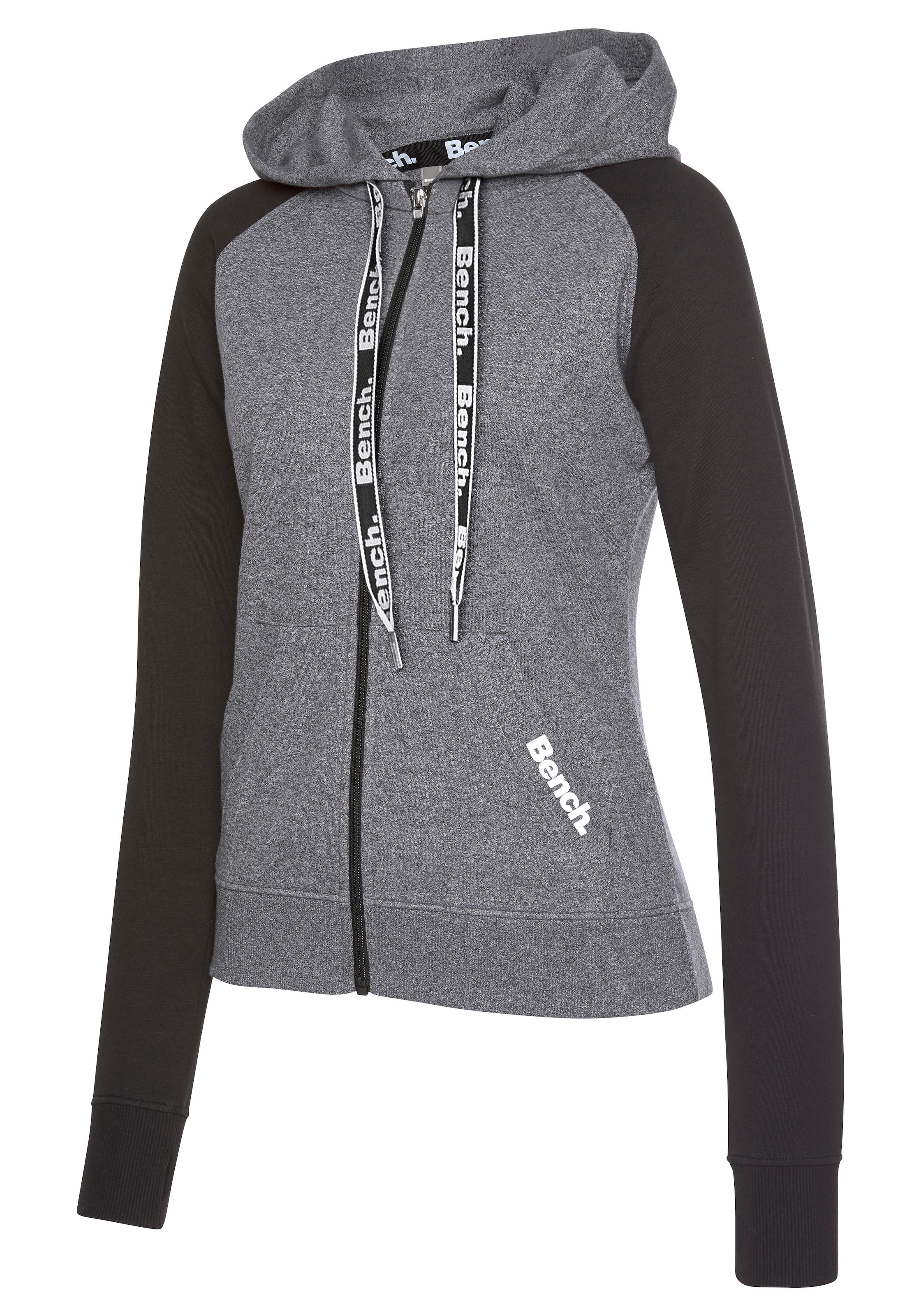 Bench. Loungewear Kapuzensweatjacke mit farblich abgesetzten Ärmeln, Loungeanzug