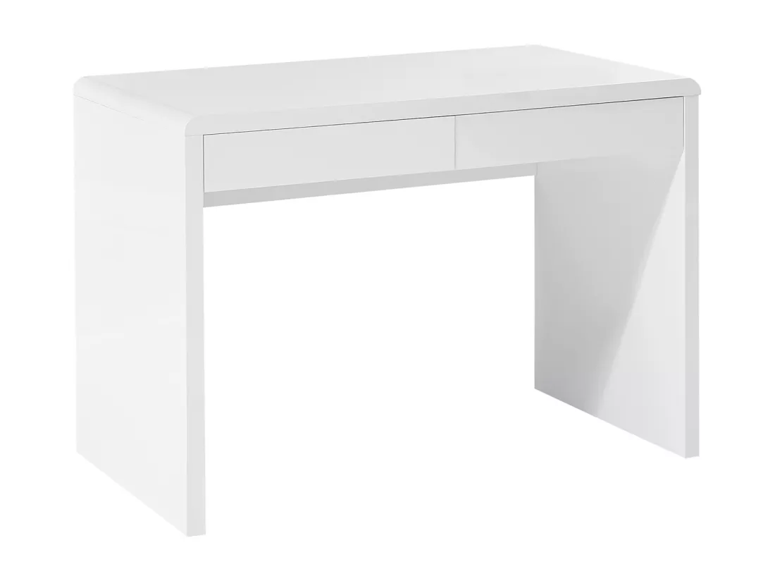 Bureau avec 2 tiroirs - MDF - Blanc laqué - VACELA