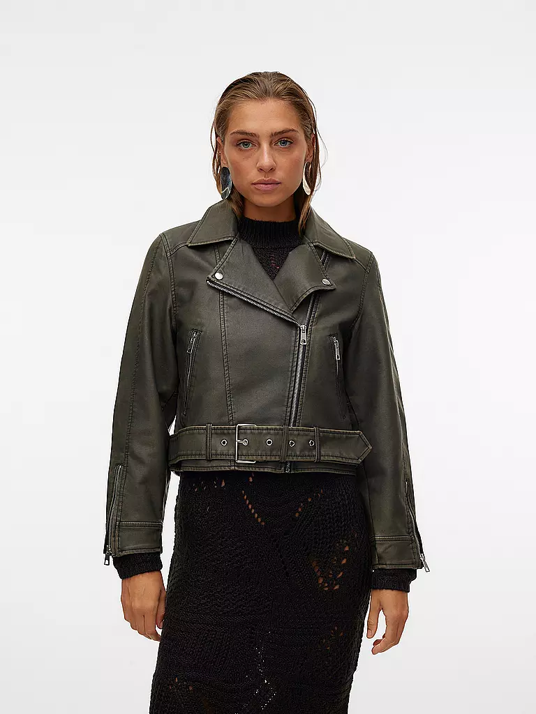 VERO MODA Jacke in Lederoptik VMIVY schwarz
