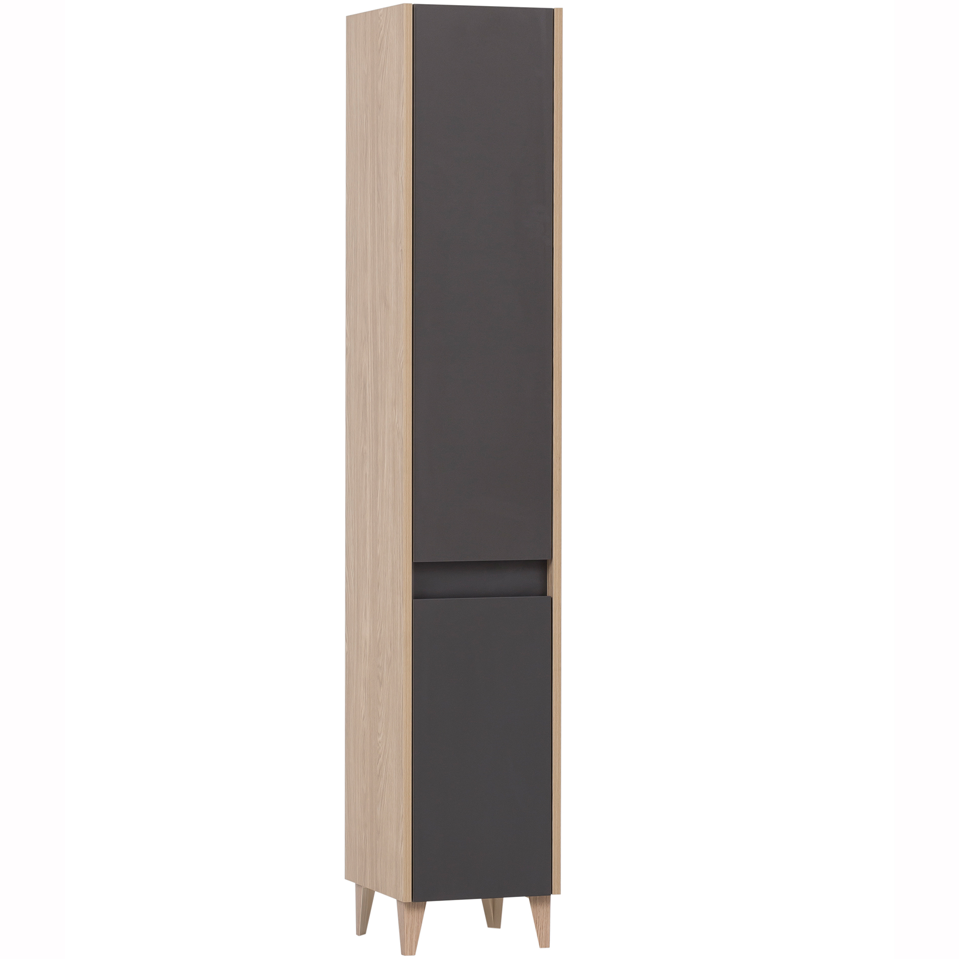 Hochschrank - anthrazit - Eiche hell - 30 cm