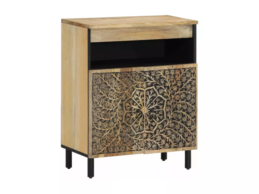 Armoire latérale 60x33x75 cm bois massif de manguier