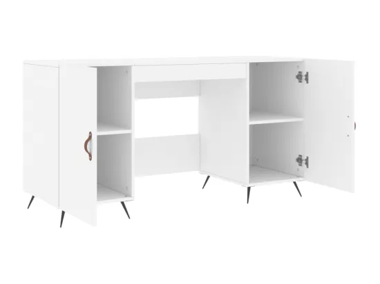 Bureau blanc 140x50x75 cm bois d'ingénierie