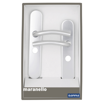 Gamma deurkruk set Maranello ovaal schild vrij-bezet sluiting 63/8 mm aluminium