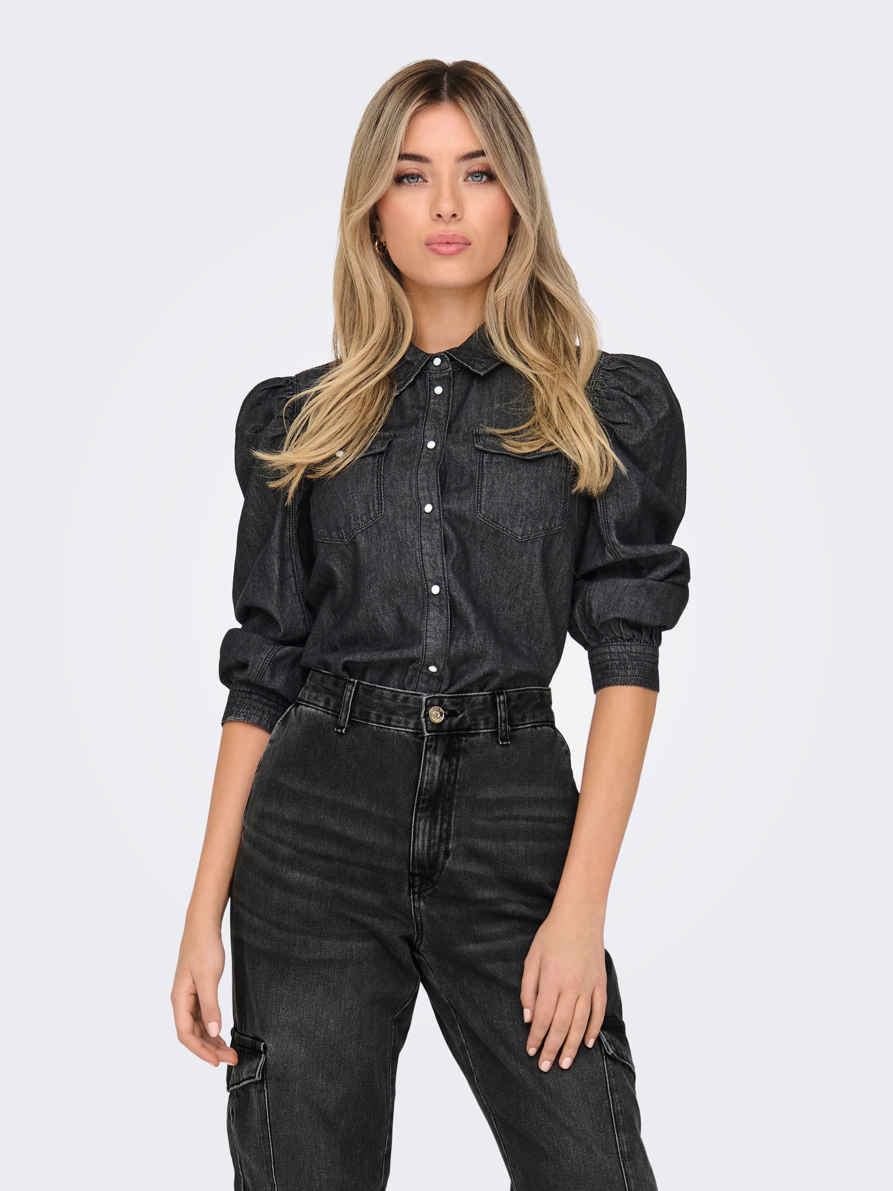 ONLMALLORY Jeanshemd Washed Black