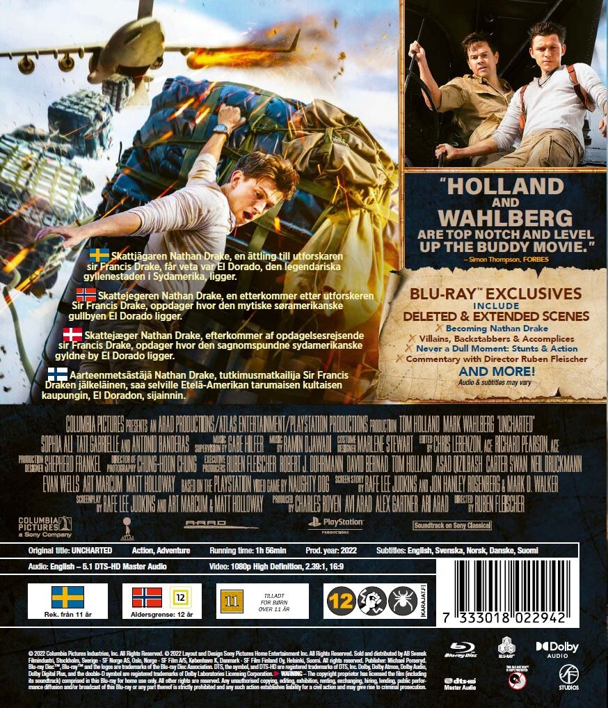 Uncharted - Film 2022 - Blu-Ray