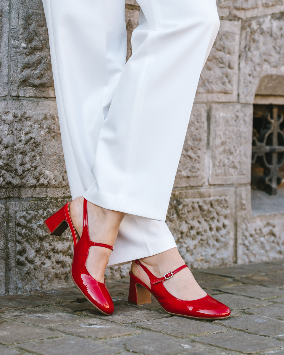 Di Lauro Wandy Rood Dames Slingbackpumps