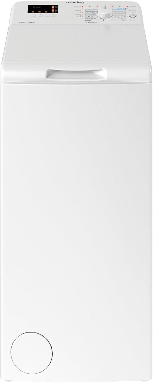 Bauknecht PWT LC55 DE Waschmaschine-Toplader/Turn&Go – wäscht mit nur einem Handgriff bei 30 °C in 45 Minuten/Rapid Wash–5 kurze Zyklen unter 59 Minuten/Extra Waschen–für hartnäckige Flecken