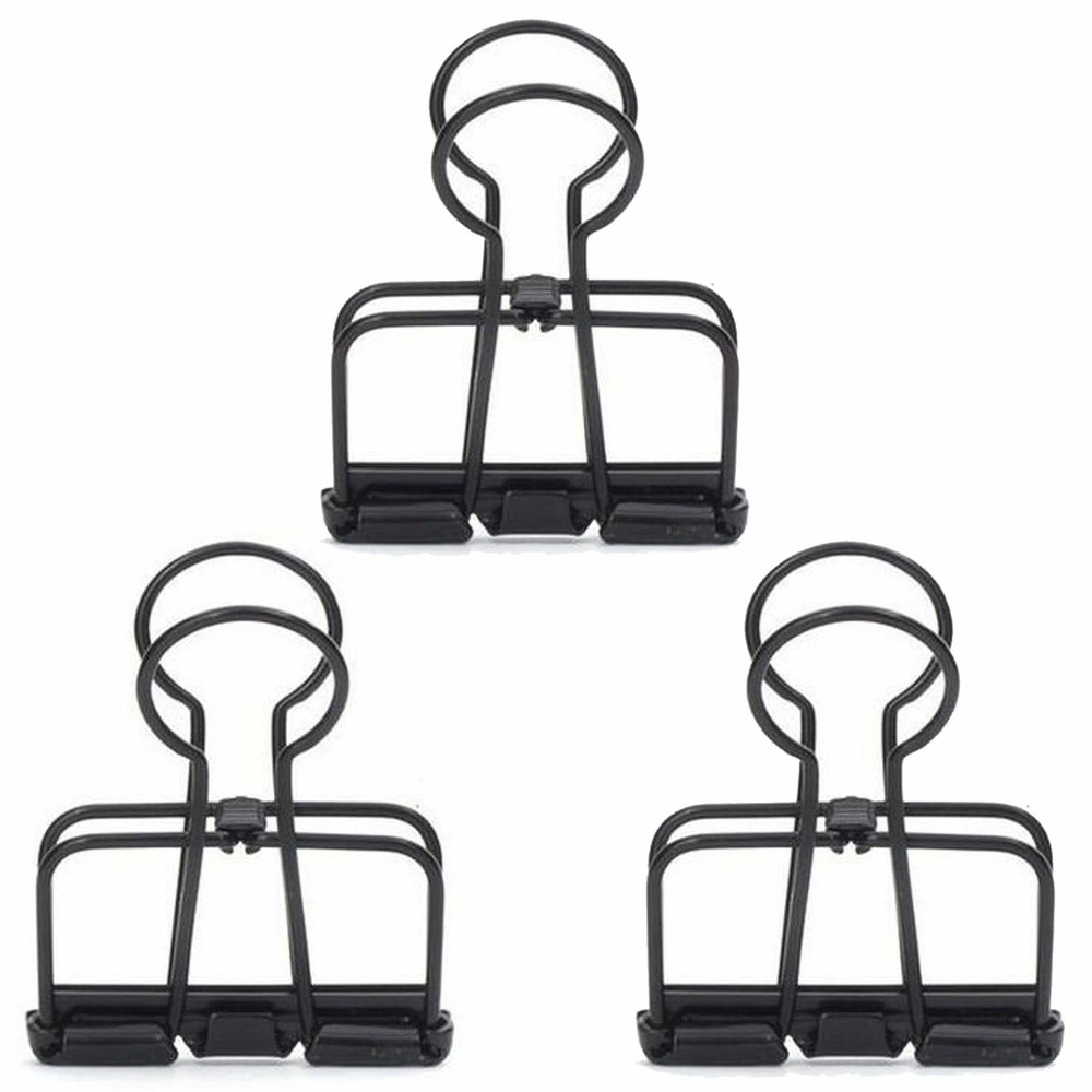 18 pinces double-clip noires 4 cm