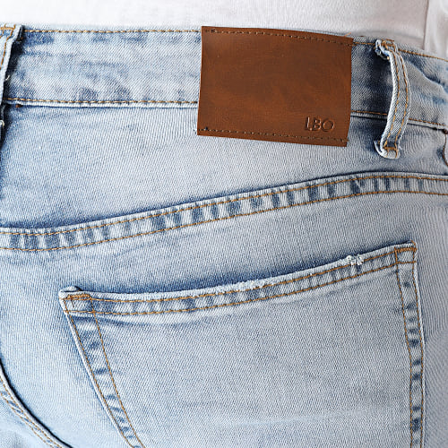 Short Jean Avec Dechirures 0020 Bleu Clair