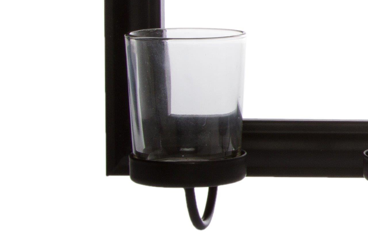Wandteelichthalter MIRROW - schwarz - Metall - 53 cm