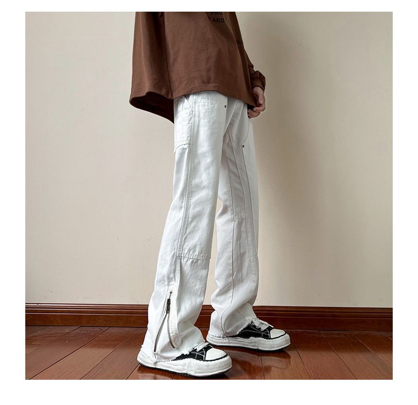 Koiyua - Mid Rise Zip Detail Wijde Broek