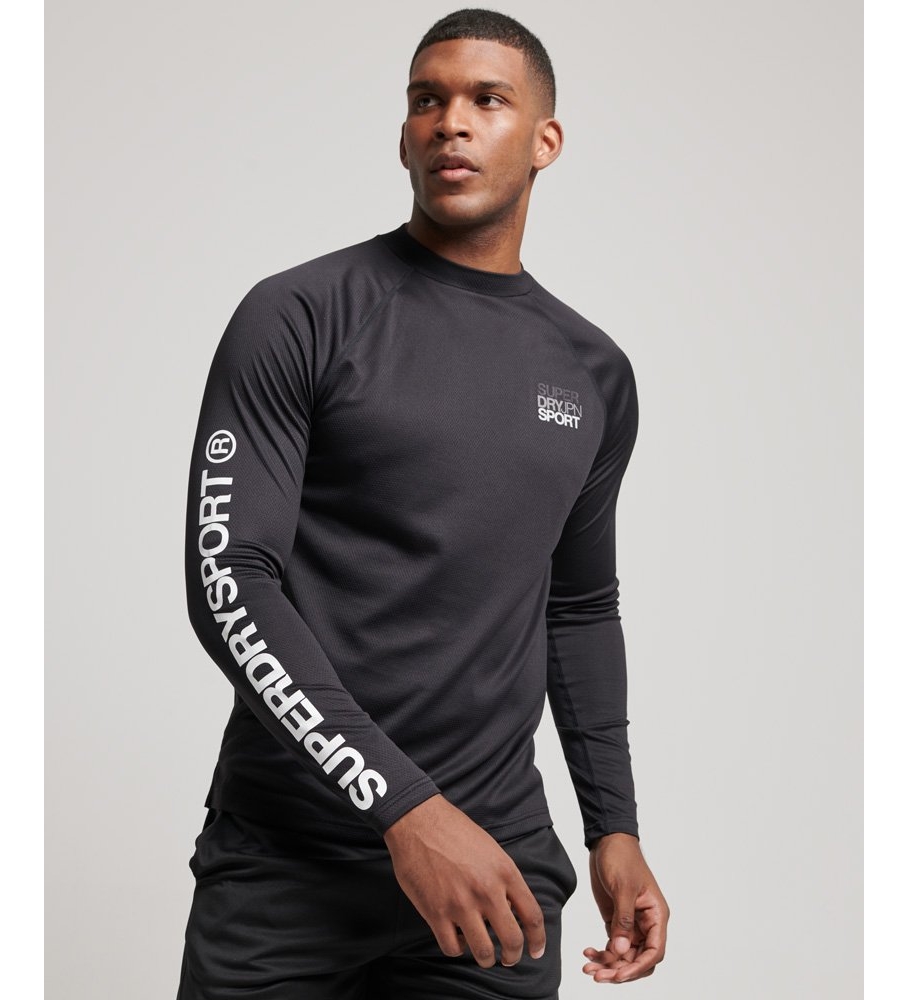 Camisa Superdry Train Collar, preta