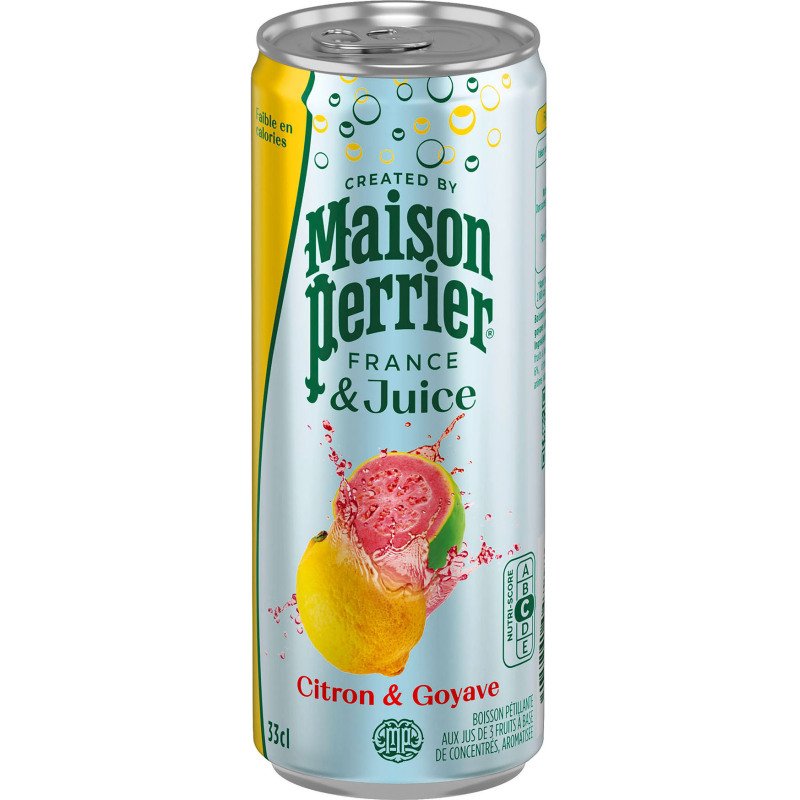 Eau gazeuse Maison Perrier & Juice citron goyave 33 cl - 24 canettes