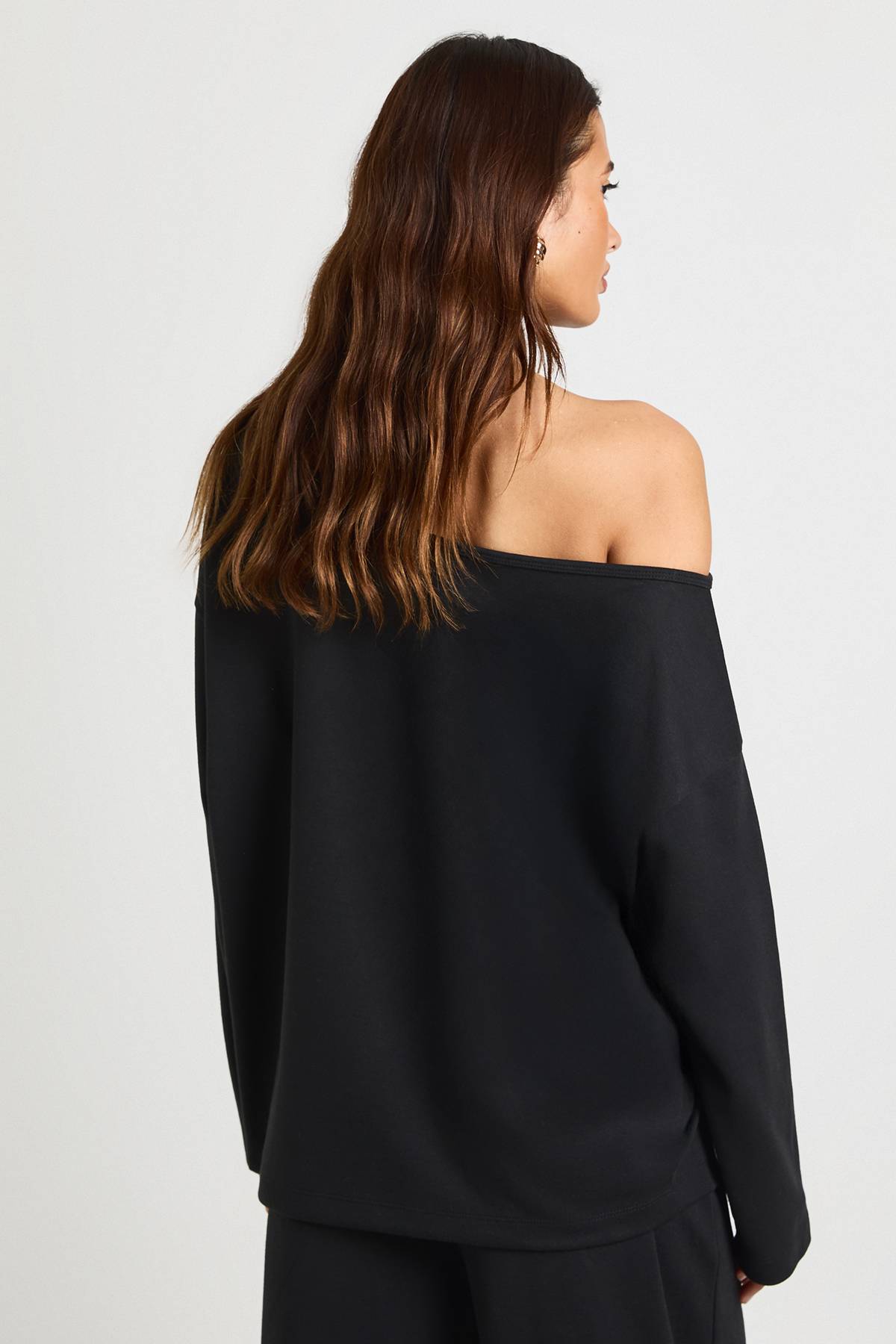 boohoo Sweat-shirt Interlock À Épaules Dénudées