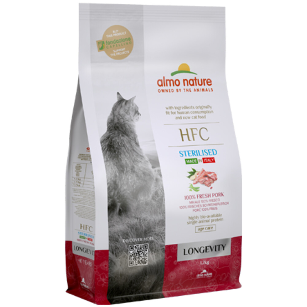 Almo Nature HFC Longevity Sterilised Senior Kattenvoer Varkensvlees1,2 kg
