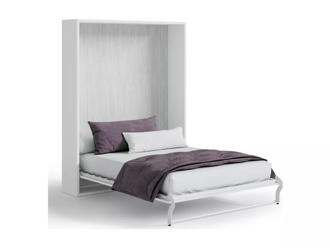 Lit escamotable vertical Banila-Couleur Blanc-160x200