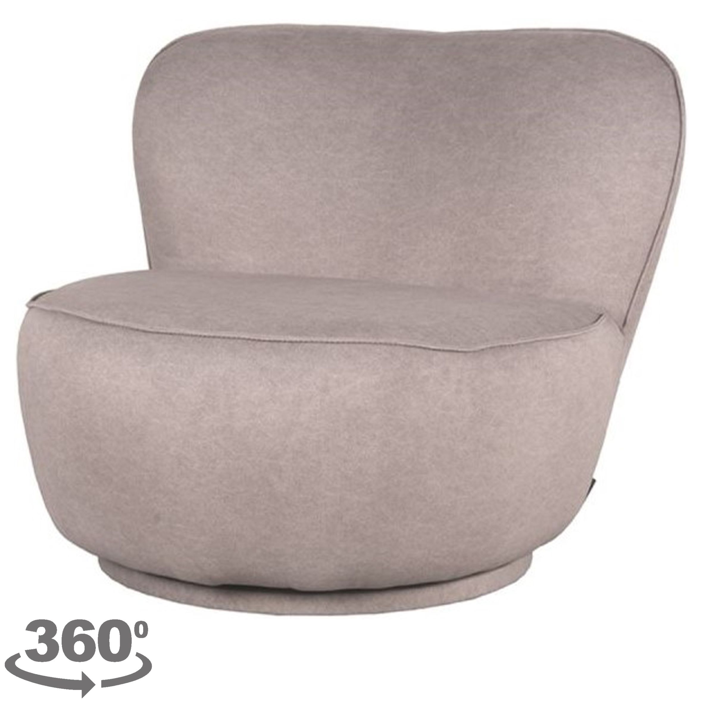 Draaifauteuil Taupe FU-88.013 Bunny B90 x D90 x H75 cm