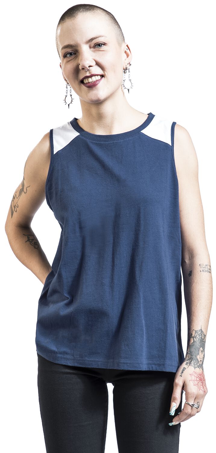 Haut bleu manches raglan  | RED by EMP Top
