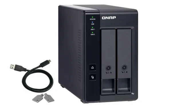 QNAP TR-002 - Harddisk-array - 2 bays (SATA-600) - USB 3.1 Gen 2 (ekstern)