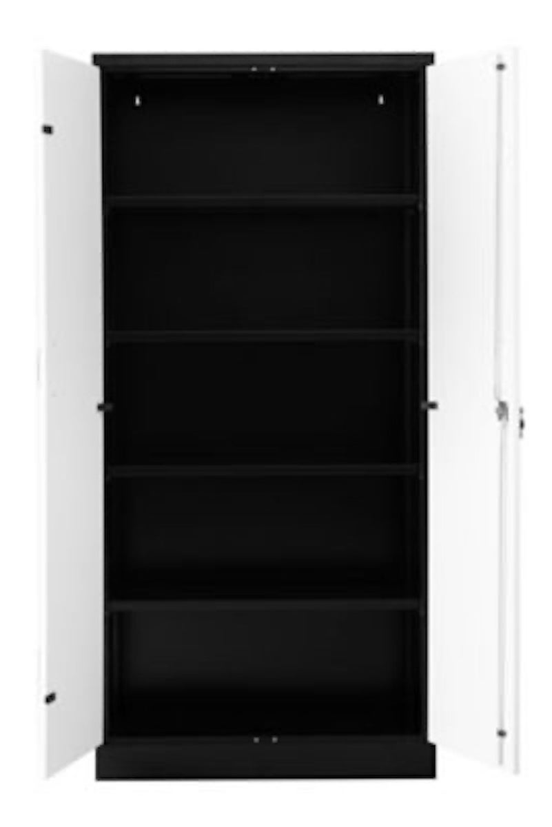 PROREGAL Beetle archiefkast met 4 legplanken, afmetingen (H x B x D): 195 x 92 x 42 cm, zwart-wit