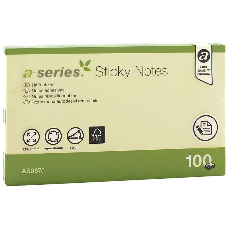 A-Series Haftnotizen, 125 x 75 mm, 100 Blatt