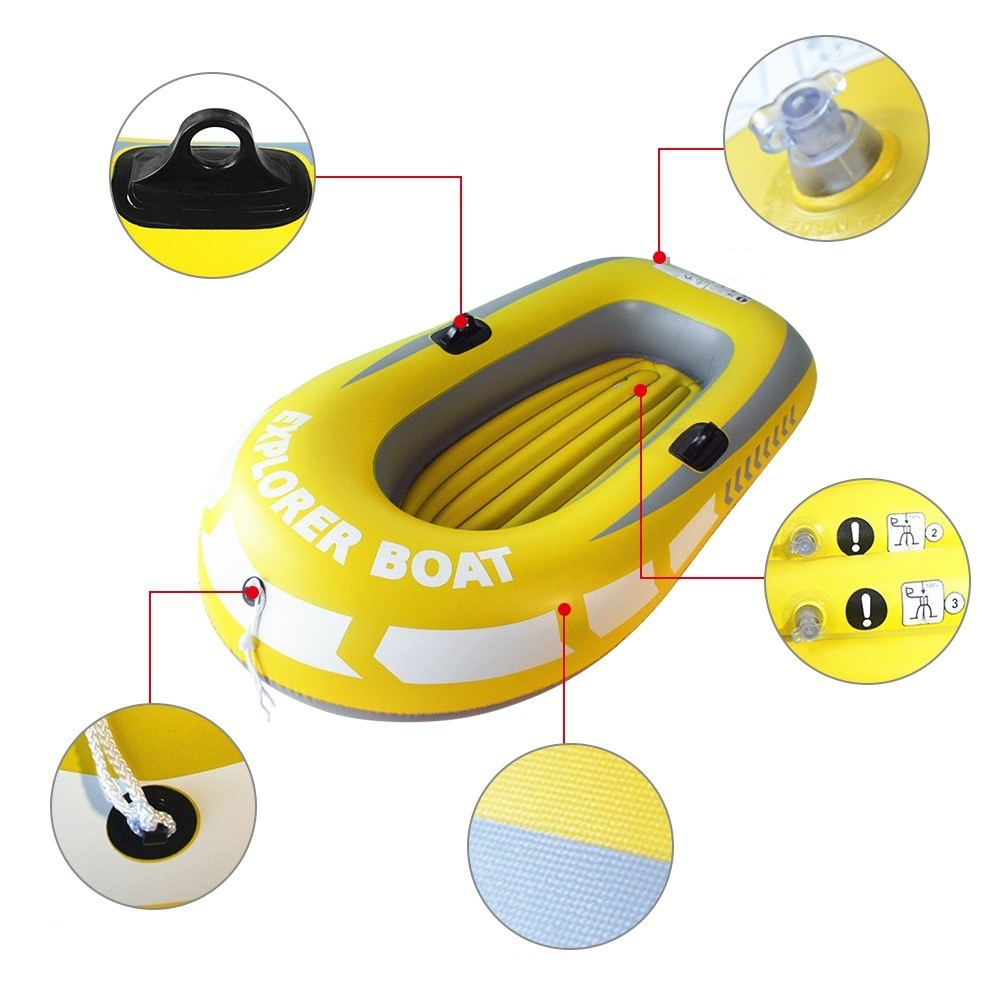 (175x100cm) Aufblasbares Schlauch Boot Wasserfahrzeug Portables Fischerboot - Gelb