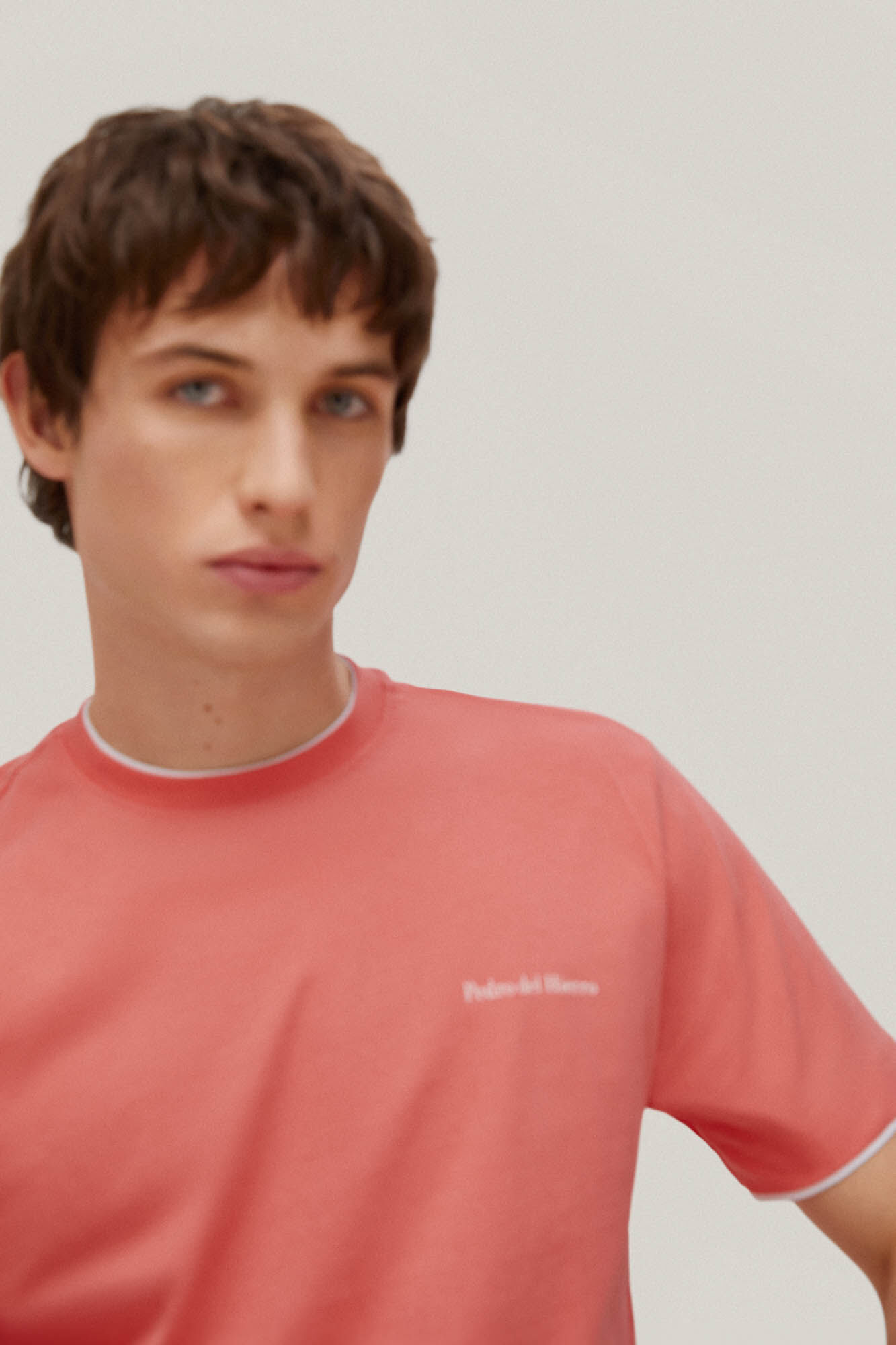 Camiseta de gola dupla - Coral