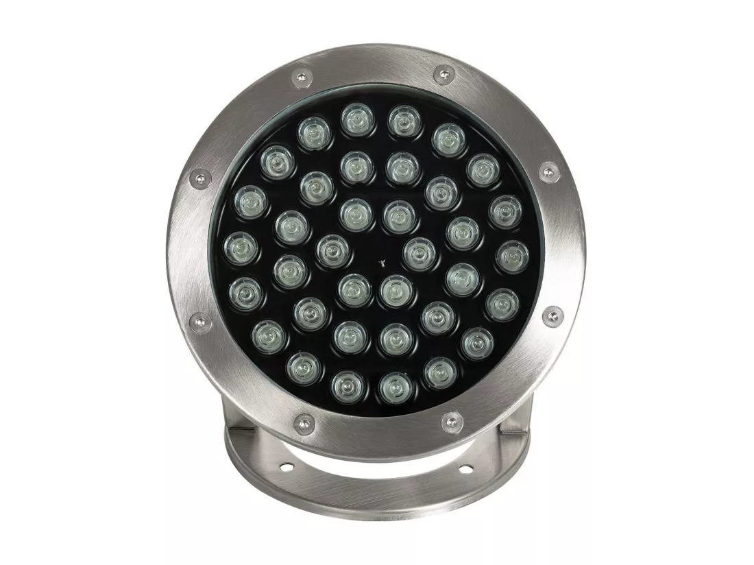 Spot LED RGB Fixation au Sol 12V 36W Submersible IP68 RGB