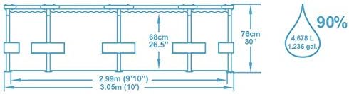 Bestway Frame Pool Steel Pro, Set mit Filterpumpe, 305 x 76 cm, blau