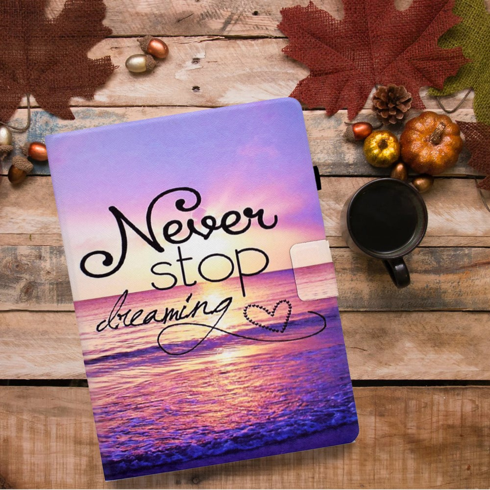 Samsung Galaxy Tab A9 Leder Tasche Flip Cover - Never Stop Dreaming