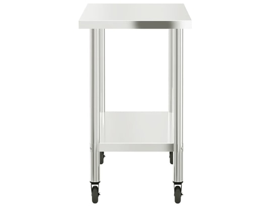 VIDAXL - Mobilier de cuisine Table de travail de cuisine avec roues 110x55x85 cm inox