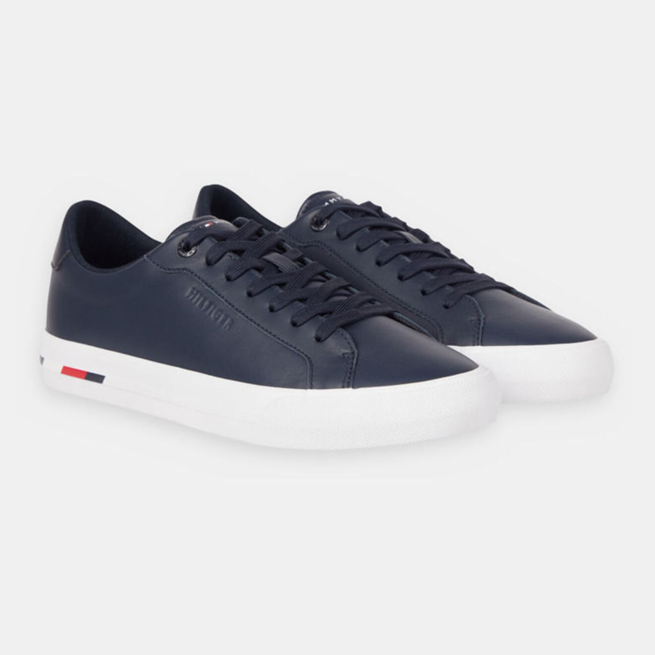 Tommy Hilfiger Baskets en Cuir Vulc Modern bleu marine