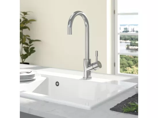 Robinet cuisine VILLEROY ET BOCH Umbrella acier massif poli