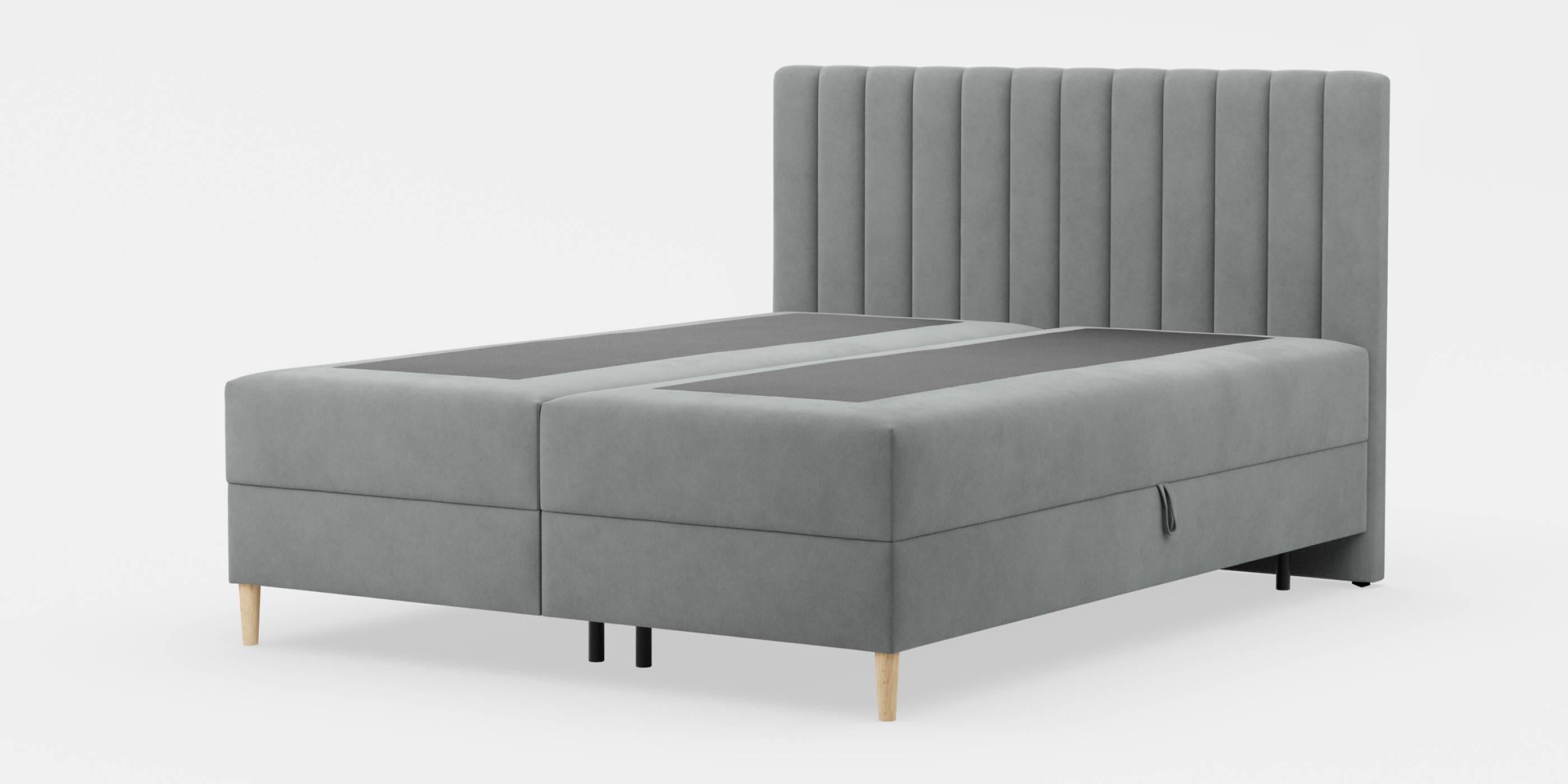 by fonQ Novae Boxspring  met Opbergruimte  180 x 200 cm - Grijs / Naturel