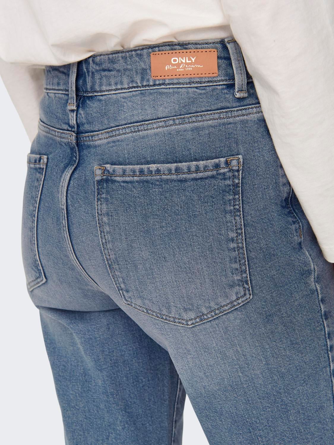 ONLEMILY Hohe Taille Gerade geschnitten Jeans Special Blue Grey Denim