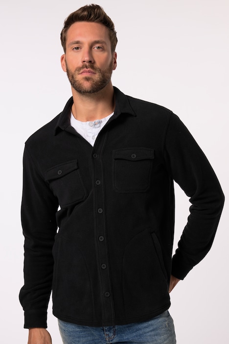 JP 1880 Fleece-Overshirt, Langarm, Kentkragen, bis 8 XL