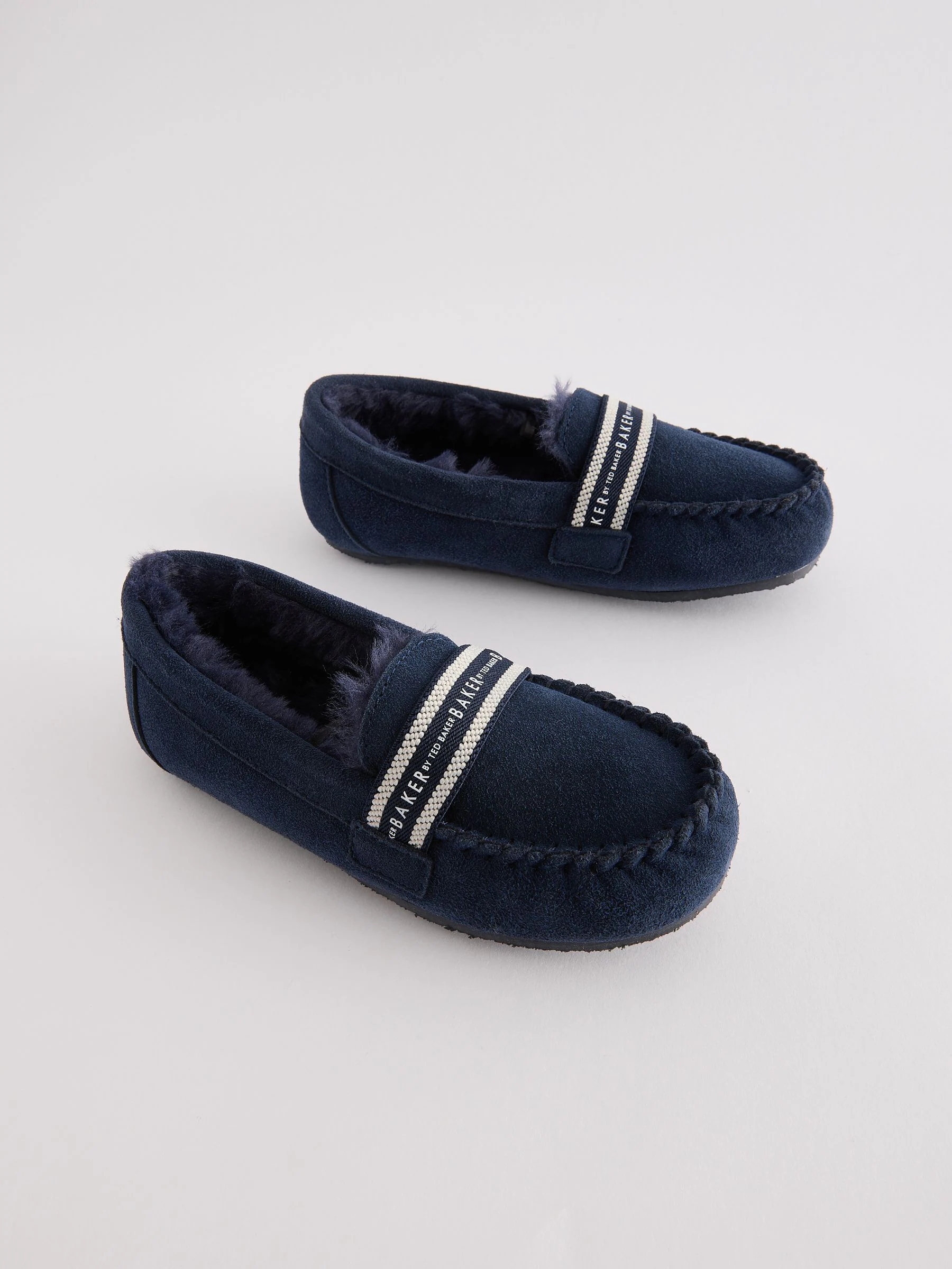 Baker by Ted Baker Boys Navy Moccasin Slippers
