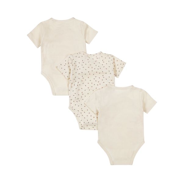 Dirkje Romper Overslag Korte Mouw Off White 3-Pack
