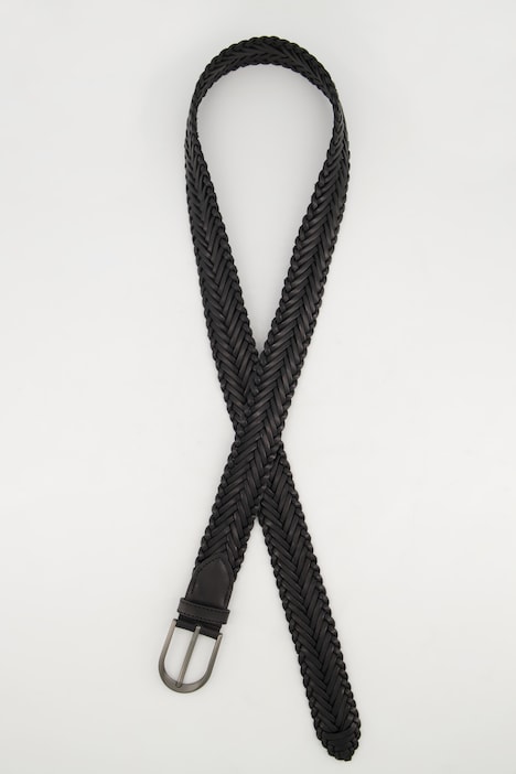 Ledergürtel, geflochten, Metallic-Schließe