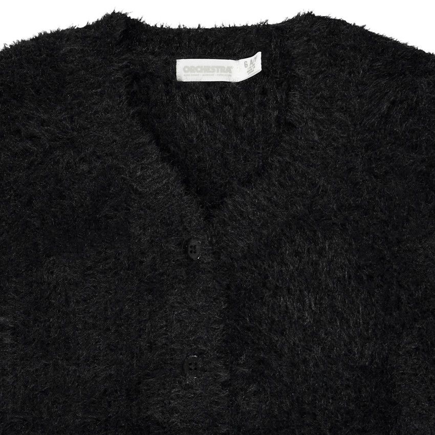 Gilet en tricot uni pour fille - Noir