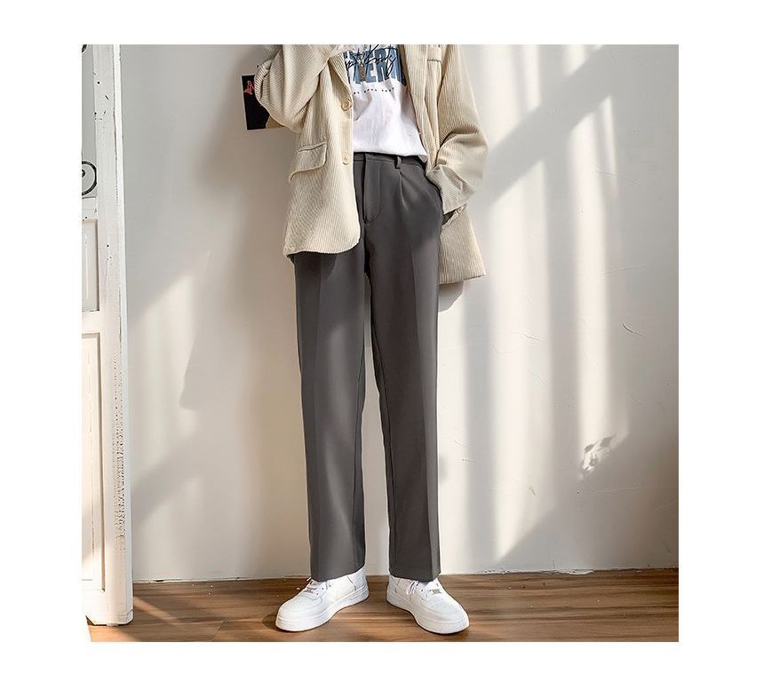 GRAYCIOUS - Middelhoge effen rechte broek