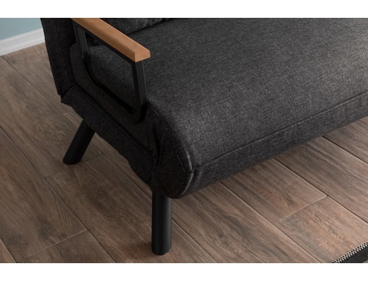 CONCEPT1 - Canapé lit Sando 2 places gris foncé 133 x 78 x h78